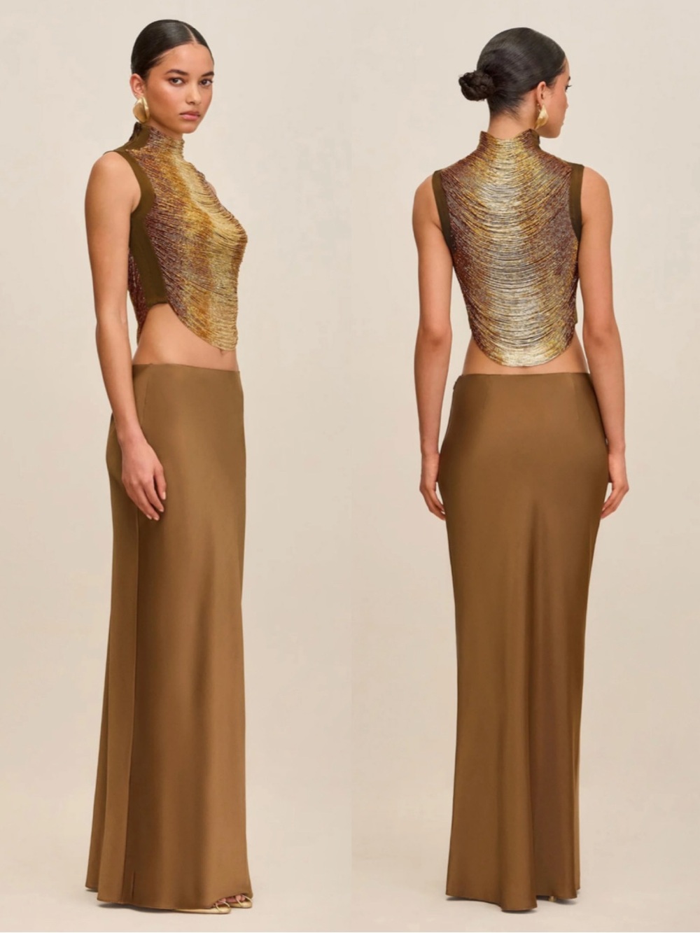 Cult Gaia Taraji Gold Beaded High-Neck Top Size Small NEW! New with tags! - Picture 2 of 14